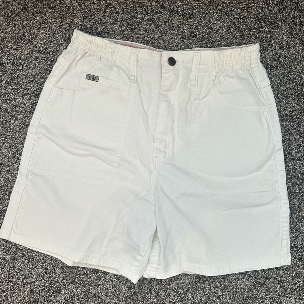 Size 10 Lee white high waisted long shorts